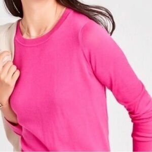 TALBOTS Lambswool Blend Sweater Flare Ruffled Cuffs Gold Button Zip Back Size M